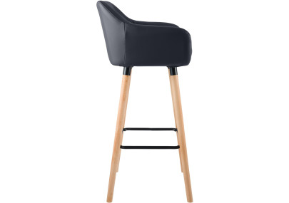 Lot de 2 tabourets de bar Grant en similicuir noir