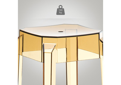 Lot de 2 tabourets de bar Fox, ambre transparent