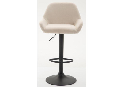 Ensemble de 2 tabourets de bar Braga, en tissu, noir et crème