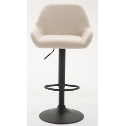 Lot de 2 tabourets de bar Braga tissu noir crème