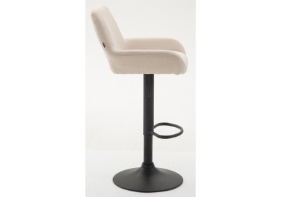 Lot de 2 tabourets de bar Braga tissu noir crème