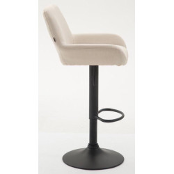 Lot de 2 tabourets de bar Braga tissu noir crème