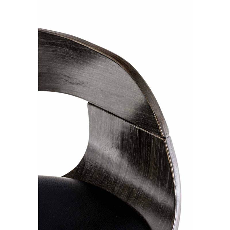 Ensemble de 2 tabourets de bar Kingston C en similicuir noir/gris