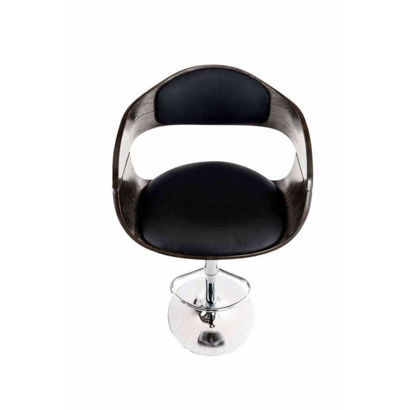 Set De 2 Taburetes Kingston En Simil Cuero Negro/gris