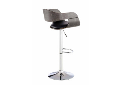 Ensemble de 2 tabourets de bar Kingston C, similicuir, noir/gris