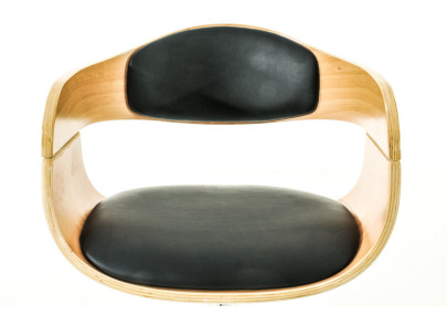 Set De 2 Taburetes Kingston En Simil Cuero Natural/negro