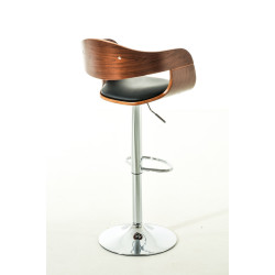 Ensemble de 2 tabourets de bar Kingston C, similicuir, noyer/noir