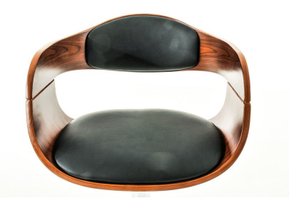 Ensemble de 2 tabourets de bar Kingston C, similicuir, noyer/noir