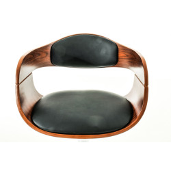 Ensemble de 2 tabourets de bar Kingston C en similicuir noyer/noir