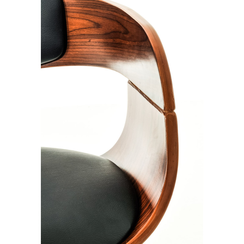 Ensemble de 2 tabourets de bar Kingston C, similicuir, noyer/noir