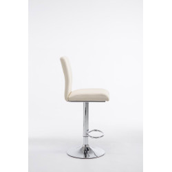 Ensemble de 2 tabourets de bar Cologne, similicuir, chrome crème