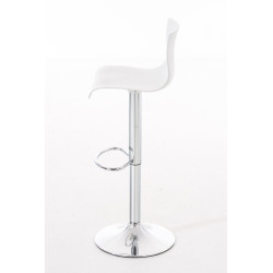 Lot de 2 tabourets de bar Hoover, en plastique chromé blanc