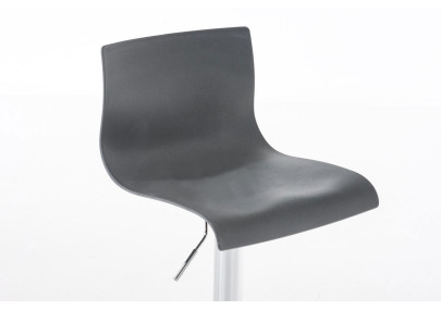 Lot de 2 tabourets de bar Hoover en plastique gris chromé