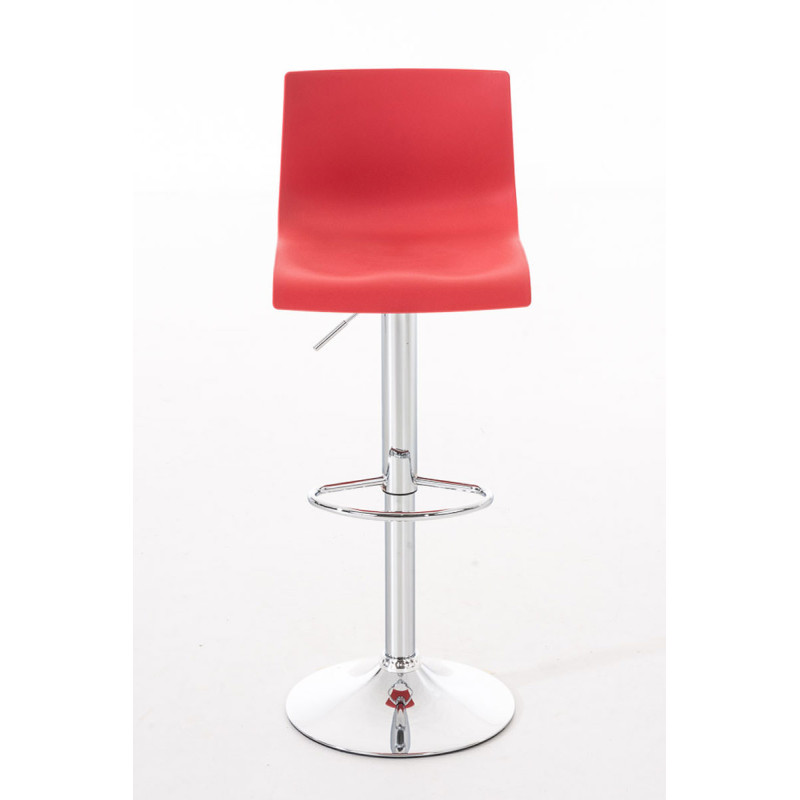 Lot de 2 tabourets de bar Hoover, en plastique chromé rouge