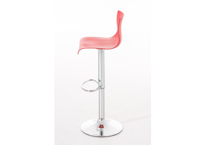 Lot de 2 tabourets de bar Hoover, en plastique, rouge chromé