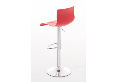 Lot de 2 tabourets de bar Hoover plastique chromé rouge