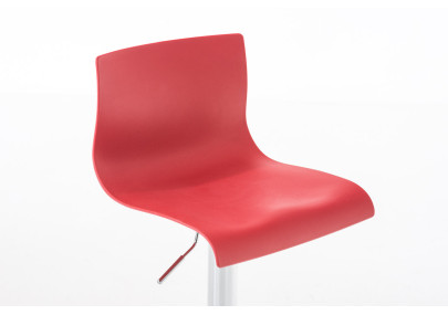 Lot de 2 tabourets de bar Hoover, en plastique, rouge chromé