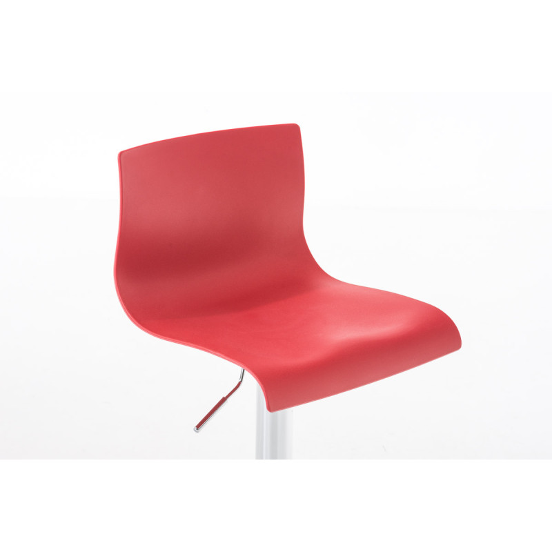 Lot de 2 tabourets de bar Hoover, en plastique chromé rouge
