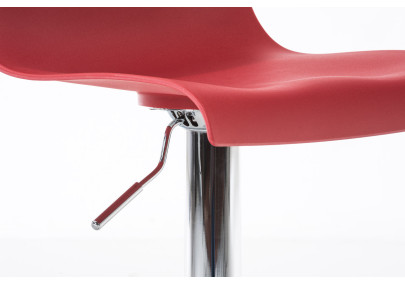Lot de 2 tabourets de bar Hoover plastique chromé rouge