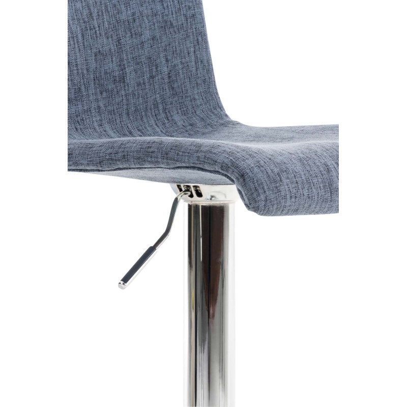 Ensemble de 2 tabourets de bar Hoover, tissu, chrome bleu