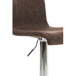 Ensemble de 2 tabourets de bar Hoover, tissu, marron chromé