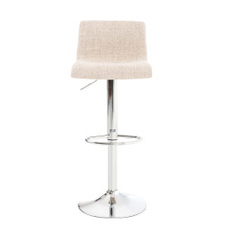 Ensemble de 2 tabourets de bar Hoover, tissu, chrome et crème