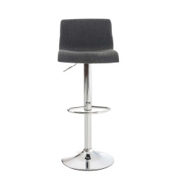 Ensemble de 2 tabourets de bar Hoover, tissu, chrome gris foncé