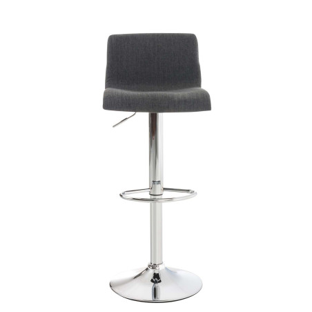 Ensemble de 2 tabourets de bar Hoover, tissu, chrome gris foncé