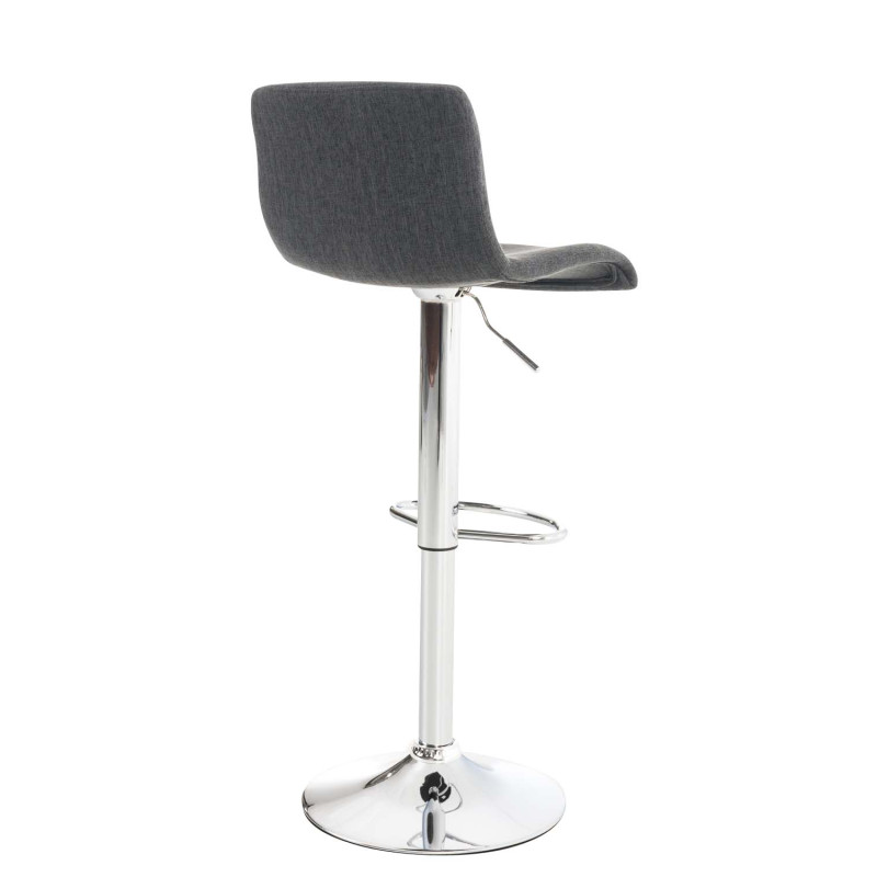 Ensemble de 2 tabourets de bar Hoover, tissu, chrome gris foncé