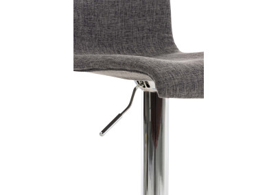Ensemble de 2 tabourets de bar Hoover, tissu, chrome, gris clair