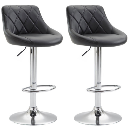 Lot de 2 tabourets de bar Lazio en similicuir noir.