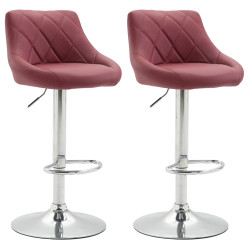 Lot de 2 tabourets de bar Lazio simili cuir C bordeaux rouge