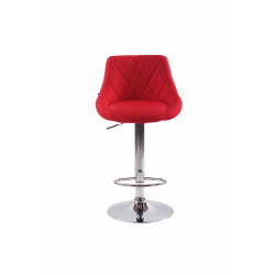 Ensemble de 2 tabourets de bar en tissu Lazio C rouge