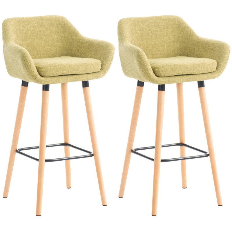 Ensemble de 2 tabourets de bar Grant en tissu vert clair