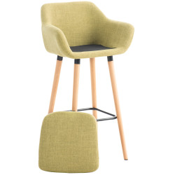 Ensemble de 2 tabourets de bar Grant, tissu vert clair