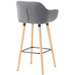 Ensemble de 2 tabourets de bar Grant, tissu gris clair