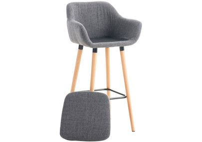 Ensemble de 2 tabourets de bar Grant, tissu gris clair