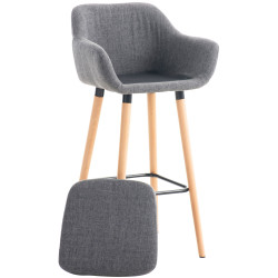Ensemble de 2 tabourets de bar Grant en tissu gris clair