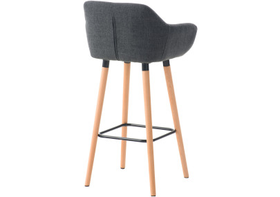 Ensemble de 2 tabourets de bar Grant, tissu, gris foncé