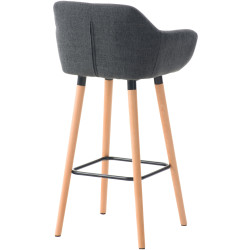 Ensemble de 2 tabourets de bar Grant en tissu gris foncé