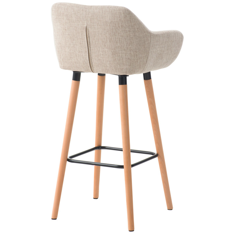 Ensemble de 2 tabourets de bar Grant en tissu crème