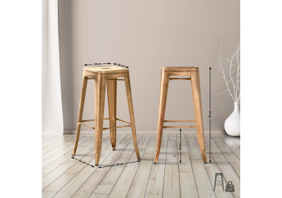 Ensemble de 2 tabourets de bar Joshua dorés