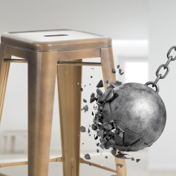 Ensemble de 2 tabourets de bar Joshua dorés