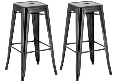 Lot de 2 tabourets de bar Joshua noir