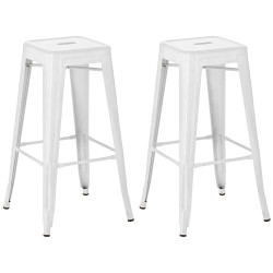 Ensemble de 2 tabourets de bar Joshua blancs