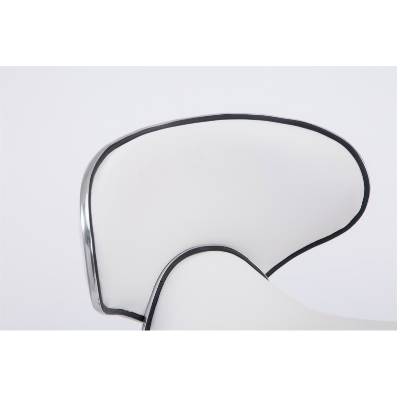 Ensemble de 2 tabourets de bar Las Vegas V2 en similicuir chromé blanc