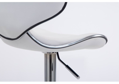 Ensemble de 2 tabourets de bar Las Vegas V2, similicuir, chromés, blancs