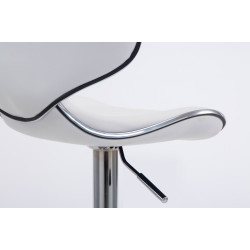 Lot de 2 tabourets de bar Las Vegas V2 simili cuir chrome blanc