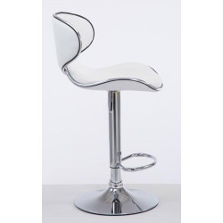 Lot de 2 tabourets de bar Las Vegas V2 simili cuir chrome blanc