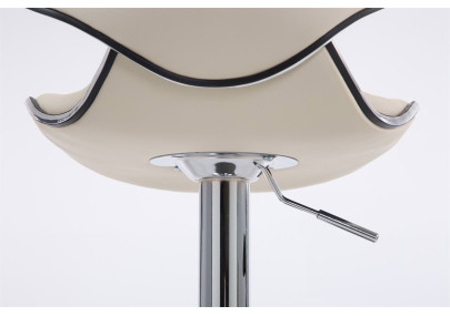 Lot de 2 tabourets de bar Las Vegas V2 simili cuir chrome crème